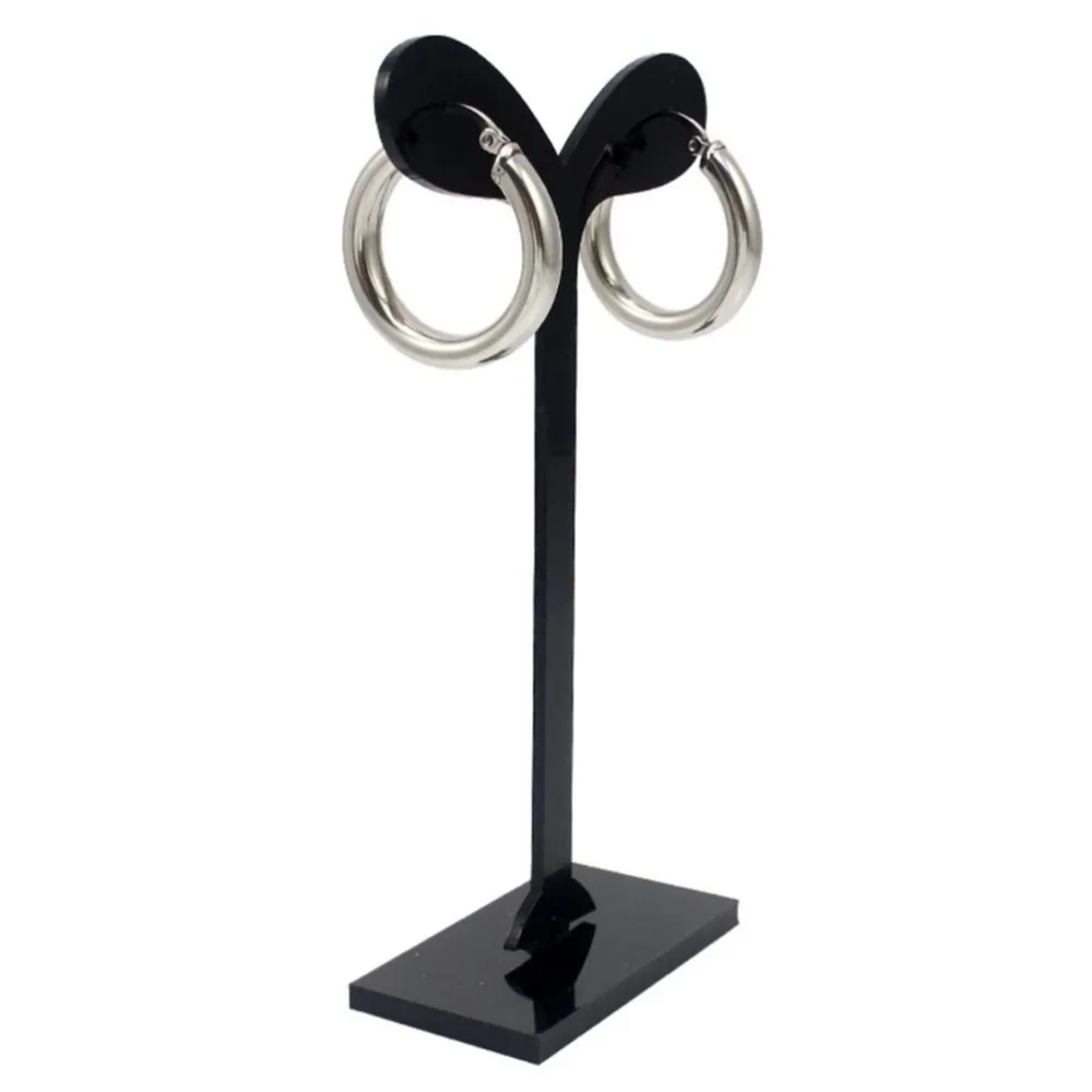 NEW Large Chunky Tubular Hoop Earrings |‎ White Gold Filled